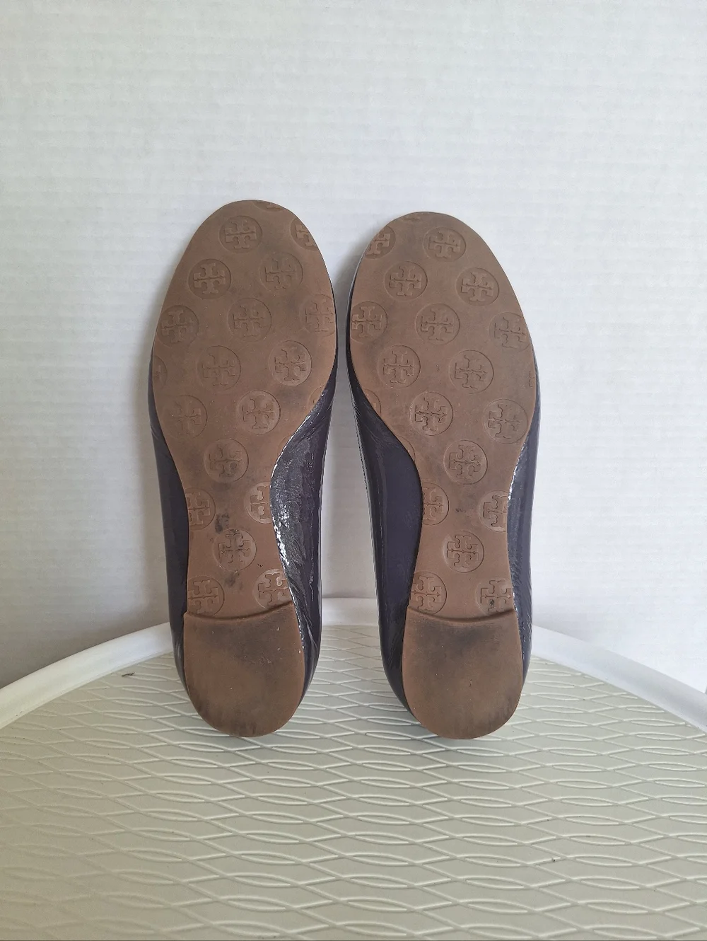 💙Tory Burch Patent Leather Ballet Flats in Deep Purple 🤍Sz 7.5M